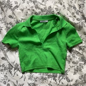 Zara cropped collared top